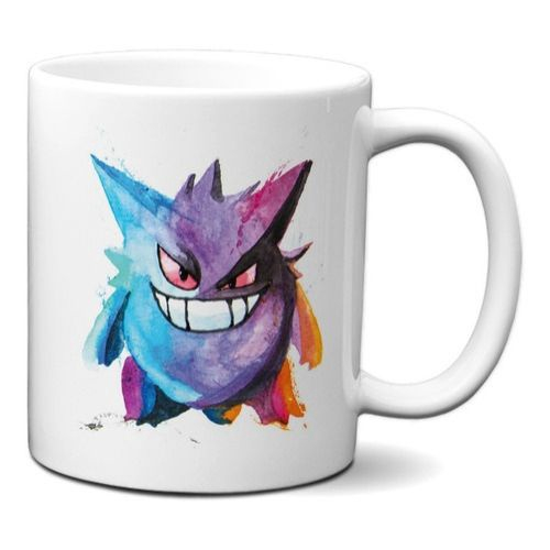 Caneca Gengar Pokémon 325ml Porcelana Preto + Caixa Brinde