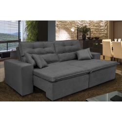 Sofá Cairo 3,12m Retrátil, Reclinável Tecido Suede Cinza Cama inBox é boa?
