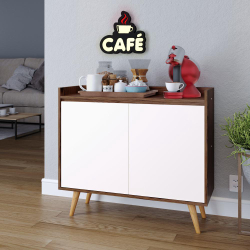 Menor preço em Aparador Buffet com 2 Portas Retrô Clean - Freijo / Off White - rpm Móveis