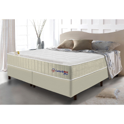Conjunto Cama Box King com Molas Ensacadas Cama inBox Cloud Bege 193x203x67 Menor preço em Conjunto Cama Box King com Molas Ensacadas Cama inBox Cloud Bege 193x203x67
