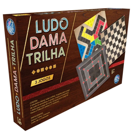 Jogo Tabuleiro Super Ludo Trilha Jogos de Tabuleiro Jogo Clássico Cartas  Original Pais & Filhos 7 + Anos com inmetro na Americanas Empresas