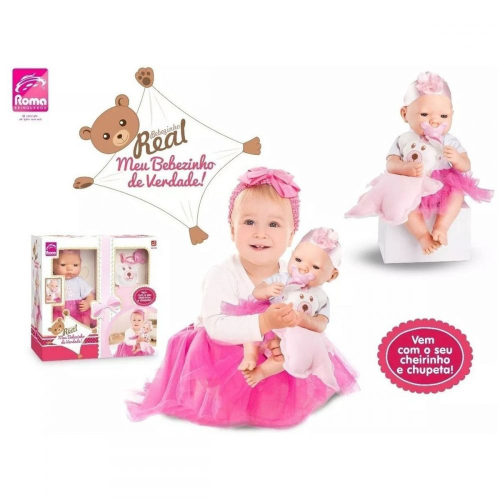 Boneca Bebezinho Real Estilo Newborn Reborn Roma - Loja Zuza