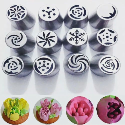 Jogo Decor Útil Com 5 Bicos Russos Para Decorar Bolos Cupcakes