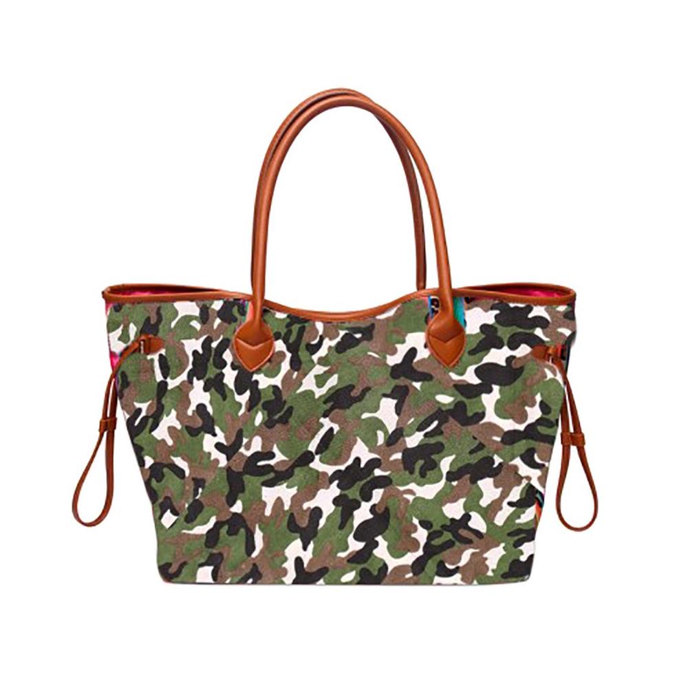 large camo tote bolsa