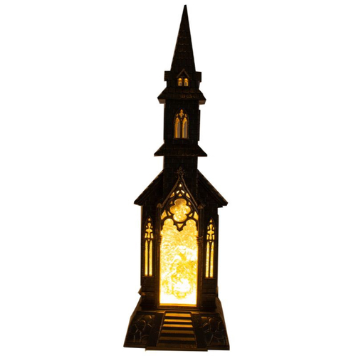 Lanterna Natalina com Luz Igreja 25cm Espressione Christmas