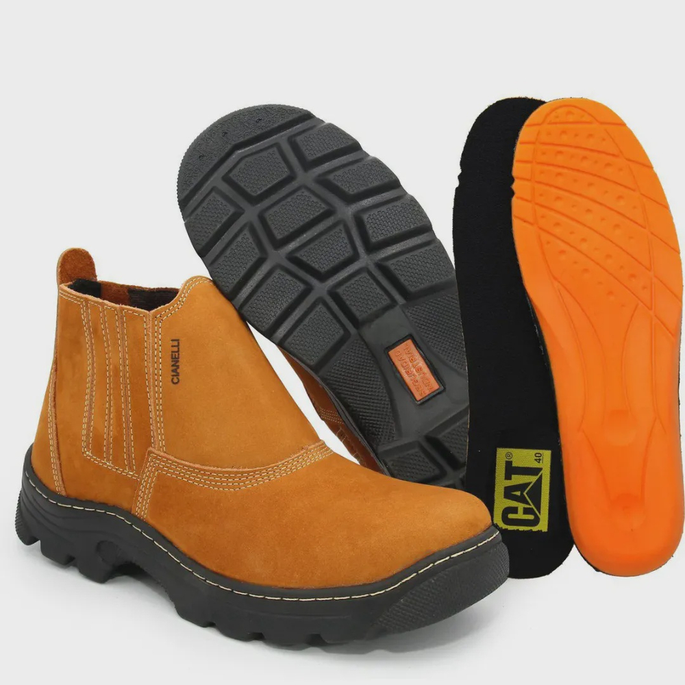 Bota Caterpillar Biqueira Reforçada Com pvc Lançamento em Promoção