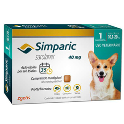 Antipulgas Simparic 40mg para Cães de 10,1 a 20kg Zoetis Cx c/ 3 comprimidos é boa?