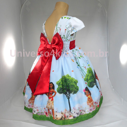 Vestido Infantil Moana Baby Festa Luxo Fantasia - Charlotte Store