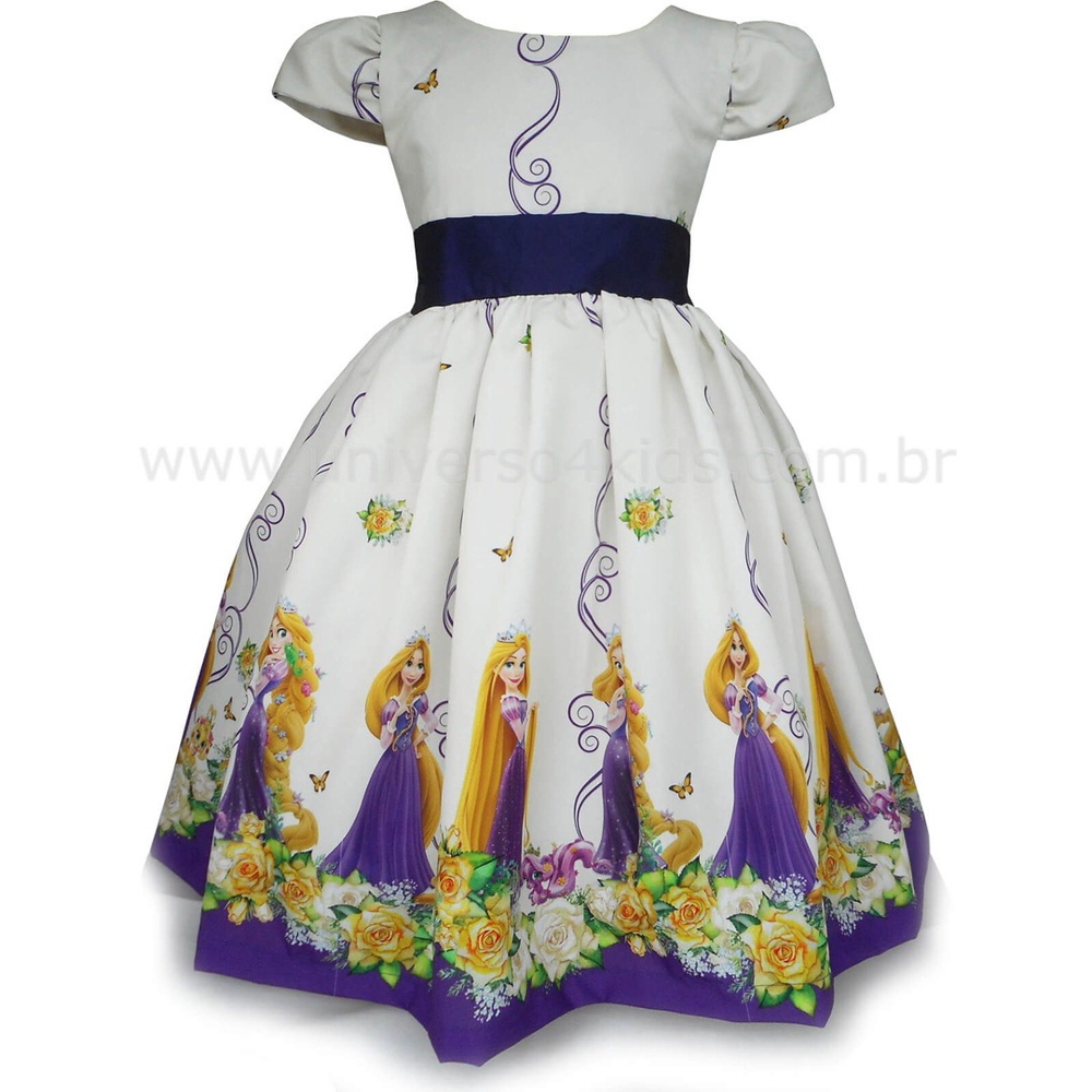 Vestido Princesa Sofia Rapunzel Jardim Encantado Luxo