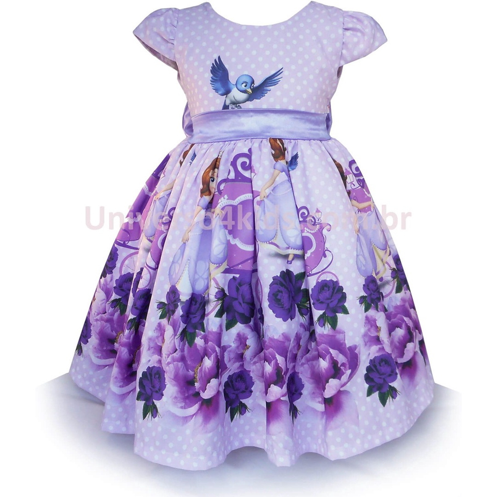 Vestido Princesa Sofia Disney Menina Infantil Luxo