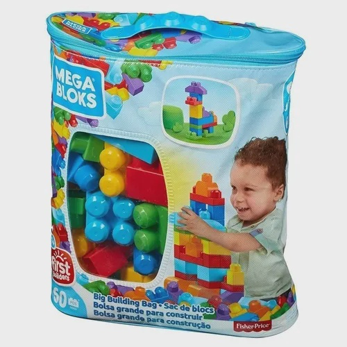 Blocos de Montar - Mega Bloks - Sacola com 80 Peças - Azul - Fisher-Price