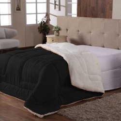 Cobertor Sherpa 2 em 1 Tipo Pele de Carneiro Casal Queen Anti-Frio Preto Cotex é boa?