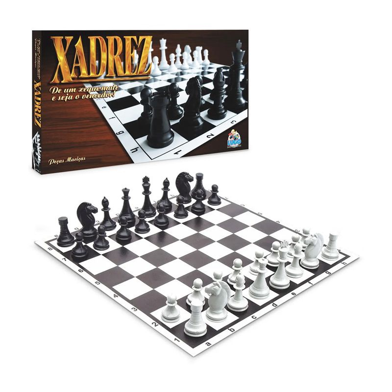 Jogo xadrez 4040 madeira macica dobravel