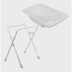 Kit Banheira Banho Bebê Rigída Branca Burigotto Com Suporte Menor preço em Kit Banheira Banho Bebê Rigída Branca Burigotto Com Suporte