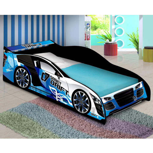 Cama Carro Drift Infantil Azul - JeA Móveis