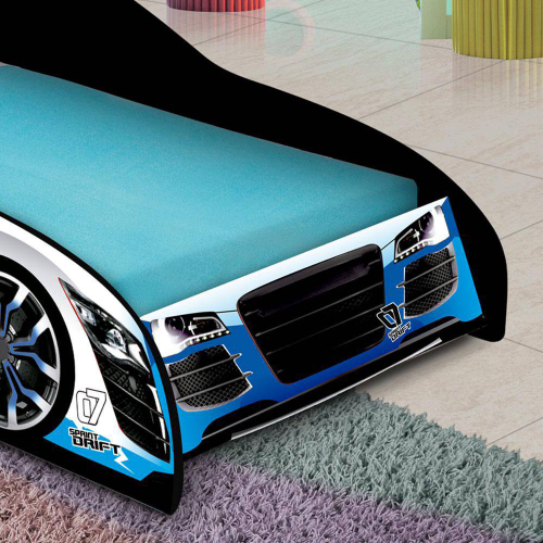 Cama Infantil Carro Drift Azul Com