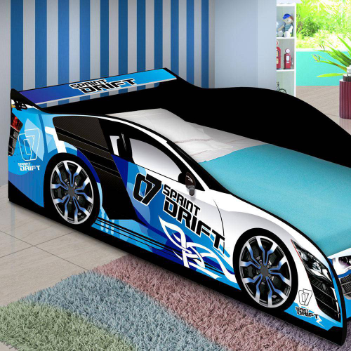 Cama Carro Drift Infantil Azul - JeA Móveis