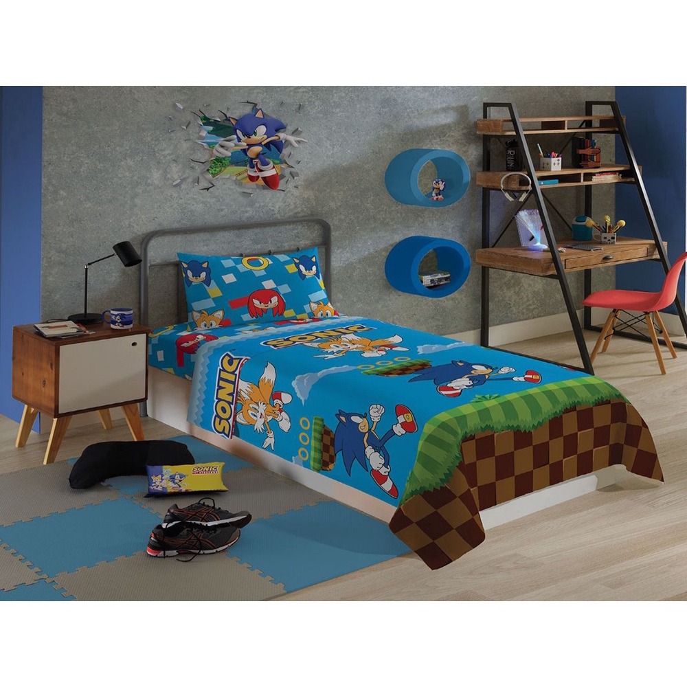 Jogo de Cama Sonic The Hedgehog Game Kids Lepper Estampado - Shop