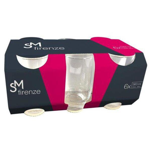 Jogo Com 6 Copos De Vidro Long Drink Firenze 360 Ml Sm em Promoção na  Americanas