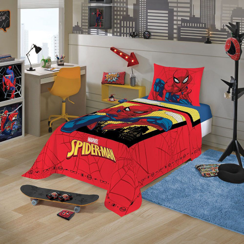 Jogo de Cama Infantil Lepper The Amazing Spider-Man 2 peças Azul - Compre  Agora