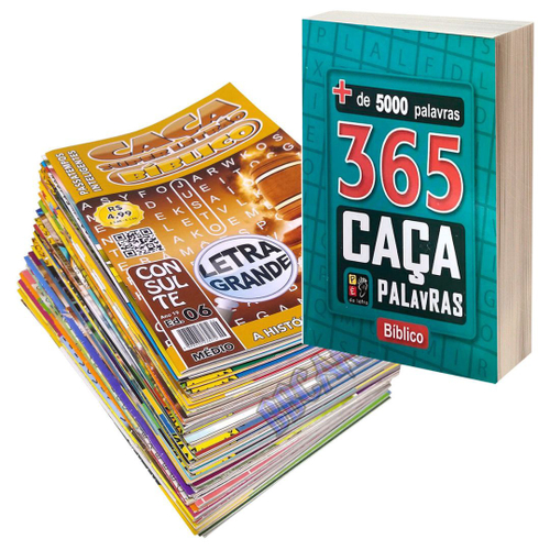 Livro 365 Caça-Palavras Bíblico - Livraria Com Cristo