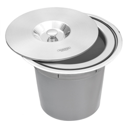 Lixeira de Embutir Tramontina Clean Round em Aço Inox com Balde Plástico 5 L Menor preço em Lixeira de Embutir Tramontina Clean Round em Aço Inox com Balde Plástico 5 L