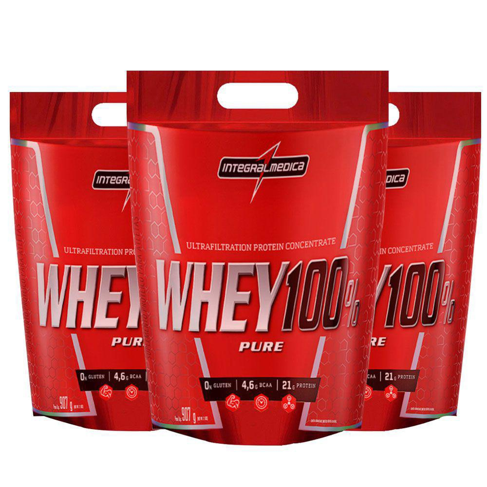 Whey Protein 100 Pure Integral Médica Morango 3 Und Em Promoção