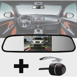 Kit Espelho Retrovisor Monitor Tela lcd 4.3 + Câmera Ré Menor preço em Kit Espelho Retrovisor Monitor Tela lcd 4.3 + Câmera Ré