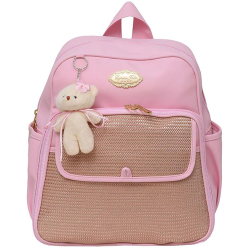 Mochila bebê maternidade estilosa super luxo baby fun rosa em