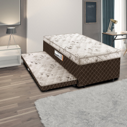 Menor preço em Cama Box Solteiro Bibox Auxiliar Ana Lightspuma Marrom