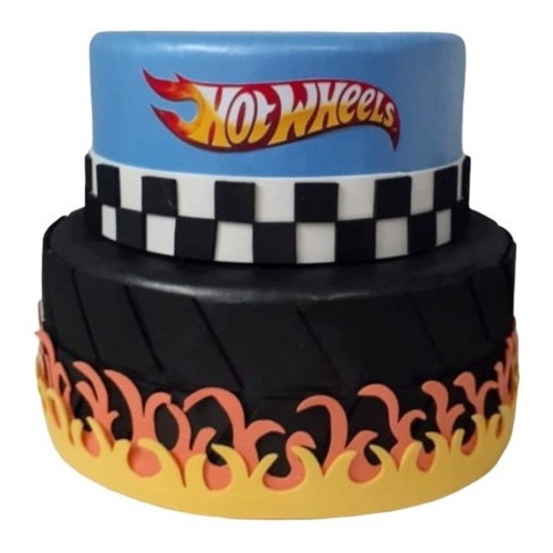 Decoração bolo Hot Wheels 