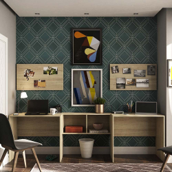 Conjunto Home Office com 2 Escrivaninhas, 2 Painéis e 1 Nicho Master Luciane Móveis Menor preço em Conjunto Home Office com 2 Escrivaninhas, 2 Painéis e 1 Nicho Master Luciane Móveis