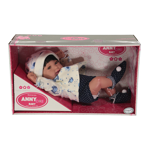 Boneco de Vinil - Reborn Anny Doll Baby - Menino - Cotiplás