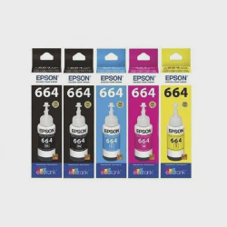 Kit 5 Tintas T664 Epson L395 L380 L375 L220 L455 Original Menor preço em Kit 5 Tintas T664 Epson L395 L380 L375 L220 L455 Original