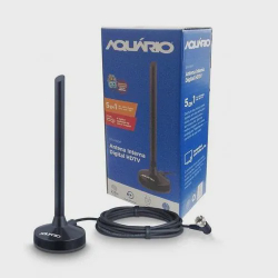 Antena digital interna aquário 5 em 1 uhf vhf fm hdtv 4k cabo de 2,5m dtv-100p é boa?
