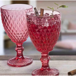 Jogo de Taças de Vidro 300ml 6 Peças - Bico de Abacaxi Vermelho TCVI053 Menor preço em Jogo de Taças de Vidro 300ml 6 Peças - Bico de Abacaxi Vermelho TCVI053