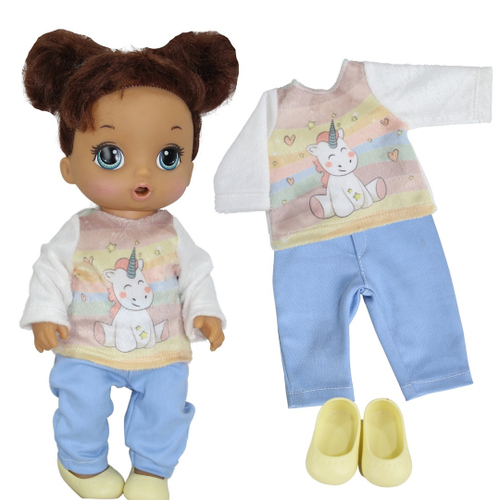 Kit roupa de boneca baby alive - jardineira masha em Promoção na Americanas