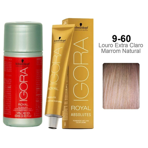 Kit Agua Oxigenada Igora Royal 12 40 Vol 60ml E Coloracao Igora Royal Absolutes 9 60 Schwarzkopf Em Promocao Ofertas Na Americanas