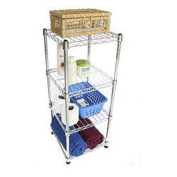 Estante De Aço Cromado Com 4 Prateleiras Rack Aramado 1003 - Click Aramados Menor preço em Estante De Aço Cromado Com 4 Prateleiras Rack Aramado 1003 - Click Aramados