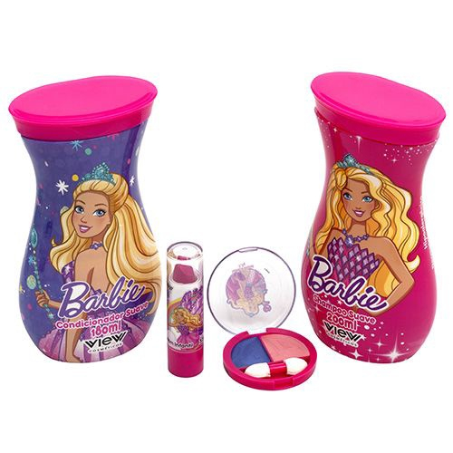 Kit Infantil Boneca Barbie Styling Hair C/ Cartela Maquiagem no Shoptime