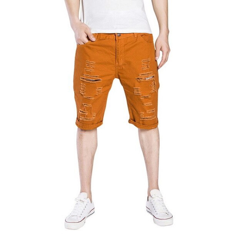Moda Rasgado Buraco Denim Shorts Men Black White Magro Magro Retas Casual Jeans Shorts Men Vintage Cintura Shorts Low Redbey Em Promocao Ofertas Na Americanas