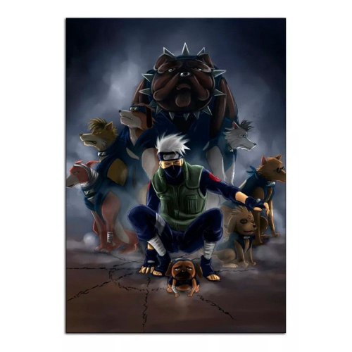 Quadro decorativo Emoldurado Kakashi Anime Naruto Arte Desenho