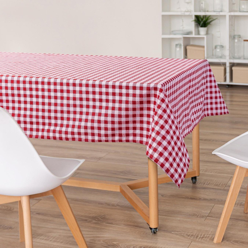 DII Toalha de mesa xadrez 100% algodão, 152 x 213 cm, vermelha