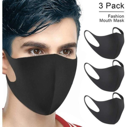 Menor preço em Kit Máscara de Proteção Neoprene Tripla camada Lavável Preta- 3 und