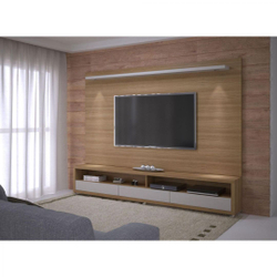 Rack e Painel Dallas em mdf Frassino Almendra e griss knr Moveis 2,72cm Menor preço em Rack e Painel Dallas em mdf Frassino Almendra e griss knr Moveis 2,72cm