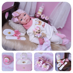 Bebe Reborn Menina Silicone Princesa Castanho Boneca Barata no Shoptime