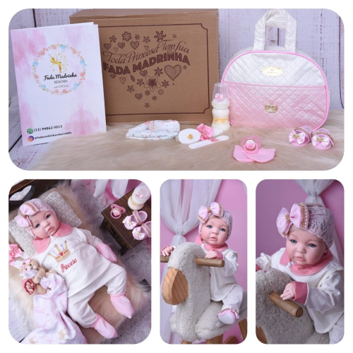 Bebe Reborn Menina Fada Madrinha Real Boneca bk Loira Princesa - Imagem 3