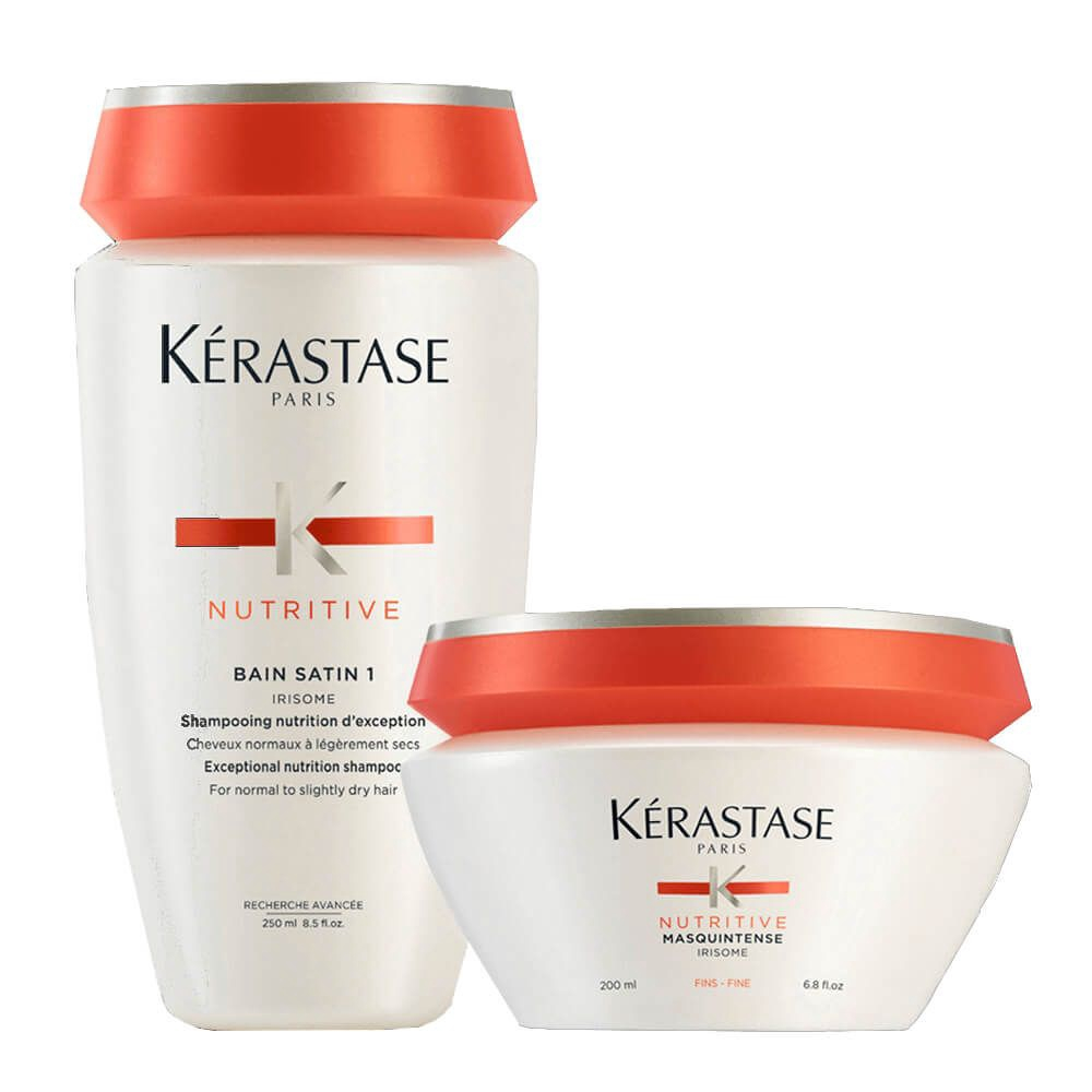 K Rastase Kit Duo Nutritive Cabelos Finos Shampoo Bain Satin Ml M Scara Cabelos Finos