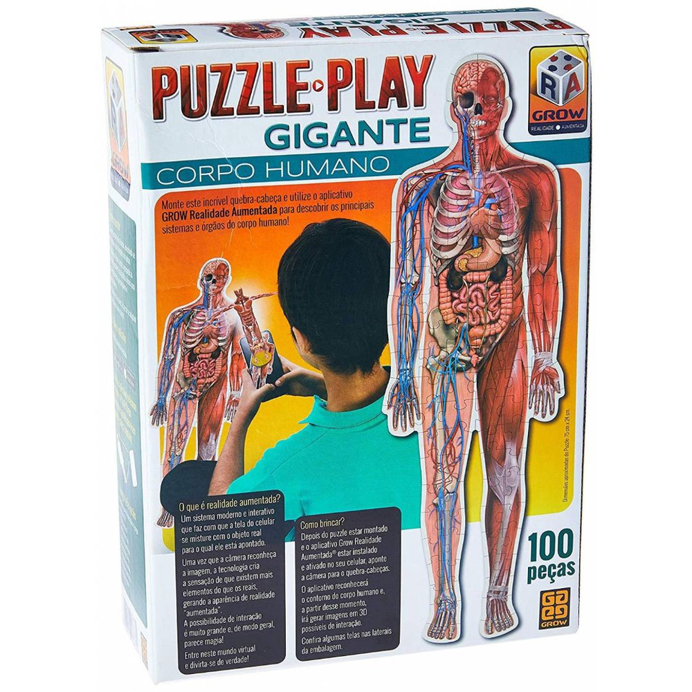 Jogo Puzzle Play Gigante Corpo Humano - Grow - STEM Toys