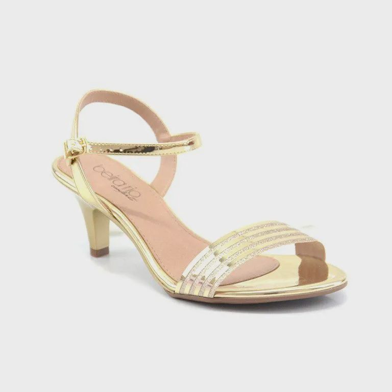 Sandalia Beira Rio Salto Baixo Dourado-83081005 em Promoção | Ofertas na  Americanas